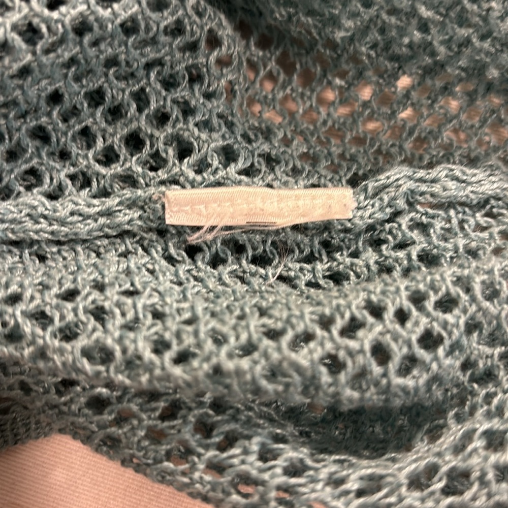 Eileen Fisher Blue Open-Knit Sweater - Picture 12 of 16